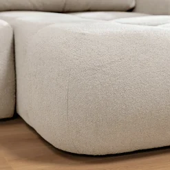 Garnero Arredamenti Divani Angolari|Divani Letto-Divano letto con angolo a destra 4 posti 270x173cm con contenitore Litos Tessuto Bouclé Bianco Crema