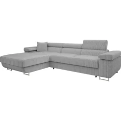 Garnero Arredamenti Divani Angolari|Divani Letto-Divano letto con angolo a sinistra 4 posti 280x170cm box contenitore a coste grigio Elvio Velluto a Coste Poso Grigio