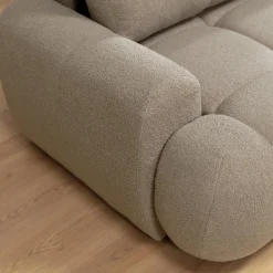 Garnero Arredamenti Divani Angolari|Divani Letto-Divano letto con angolo a destra 4 posti 270x173cm con contenitore tessuto bouclé marrone chiaro Litos Tessuto Bouclè Marrone Chiaro