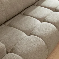 Garnero Arredamenti Divani Angolari|Divani Letto-Divano letto con angolo a destra 4 posti 270x173cm con contenitore tessuto bouclé marrone chiaro Litos Tessuto Bouclè Marrone Chiaro