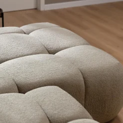 Garnero Arredamenti Divani Angolari|Divani Letto-Divano letto con angolo a destra 4 posti 270x173cm con contenitore tessuto bouclé marrone chiaro Litos Tessuto Bouclè Marrone Chiaro