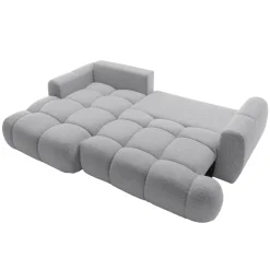 Garnero Arredamenti Divani Angolari|Divani Letto-Divano letto con angolo a sinistra 4 posti 270x173cm con contenitore Litos Tessuto Bouclé Grigio chiaro