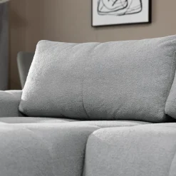 Garnero Arredamenti Divani Angolari|Divani Letto-Divano letto con angolo a sinistra 4 posti 270x173cm con contenitore Litos Tessuto Bouclé Grigio chiaro