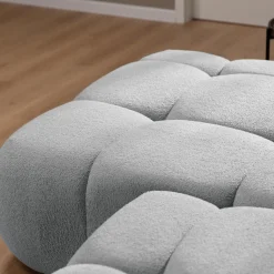Garnero Arredamenti Divani Angolari|Divani Letto-Divano letto con angolo a sinistra 4 posti 270x173cm con contenitore Litos Tessuto Bouclé Grigio chiaro