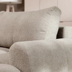 Garnero Arredamenti Divani Angolari|Divani Letto-Divano letto con angolo a destra 4 posti 270x173cm con contenitore Litos Tessuto Bouclé Beige