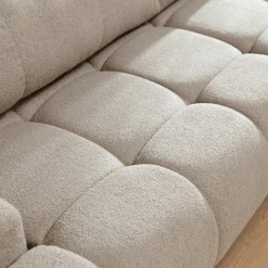 Garnero Arredamenti Divani Angolari|Divani Letto-Divano letto con angolo a destra 4 posti 270x173cm con contenitore Litos Tessuto Bouclé Beige