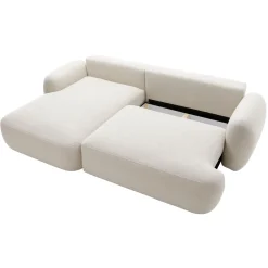 Garnero Arredamenti Divani Angolari|Divani Letto-Divano letto con angolo a sinistra 4 posti 275x175cm con contenitore imbottito beige Aurum