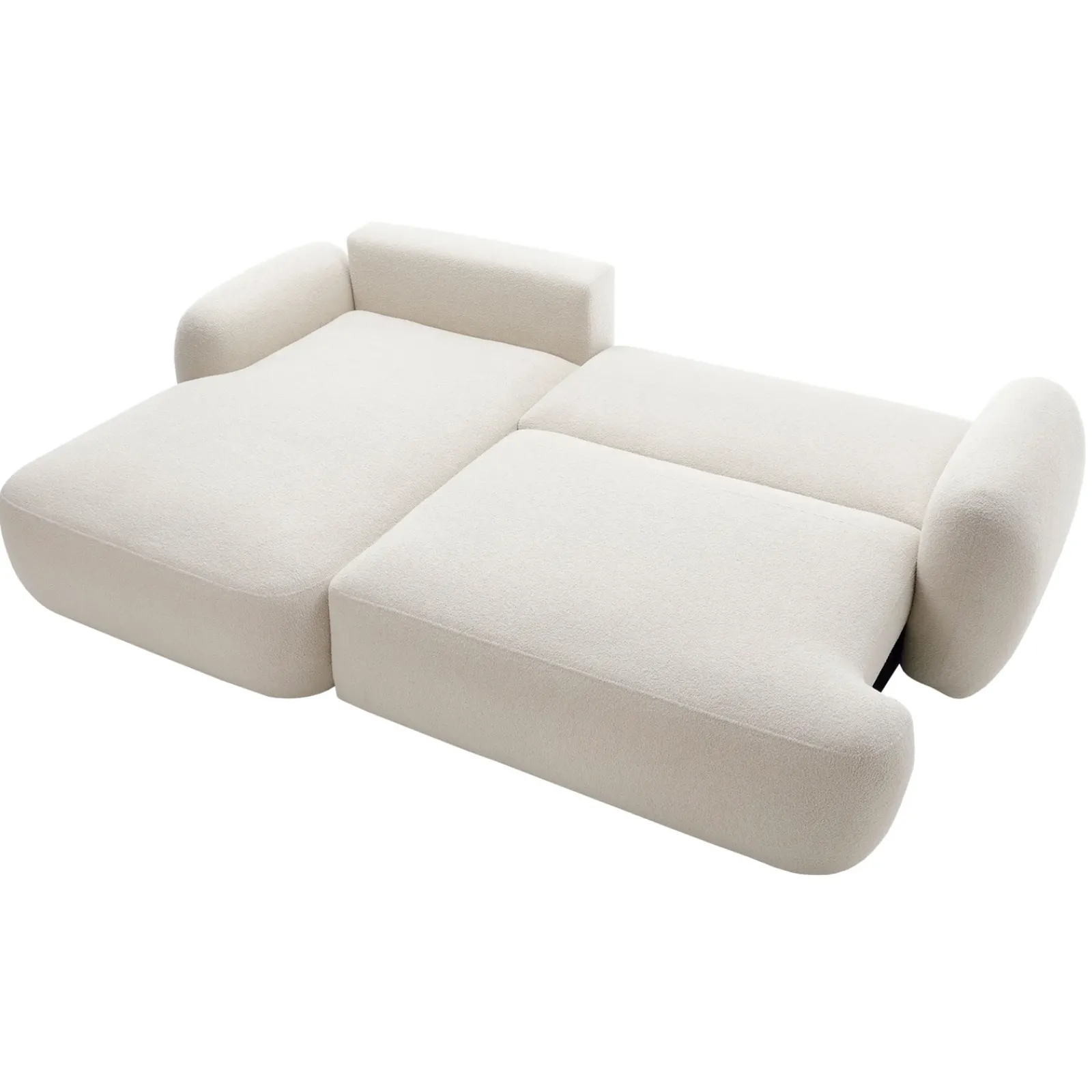 Garnero Arredamenti Divani Angolari|Divani Letto-Divano letto con angolo a sinistra 4 posti 275x175cm con contenitore imbottito beige Aurum