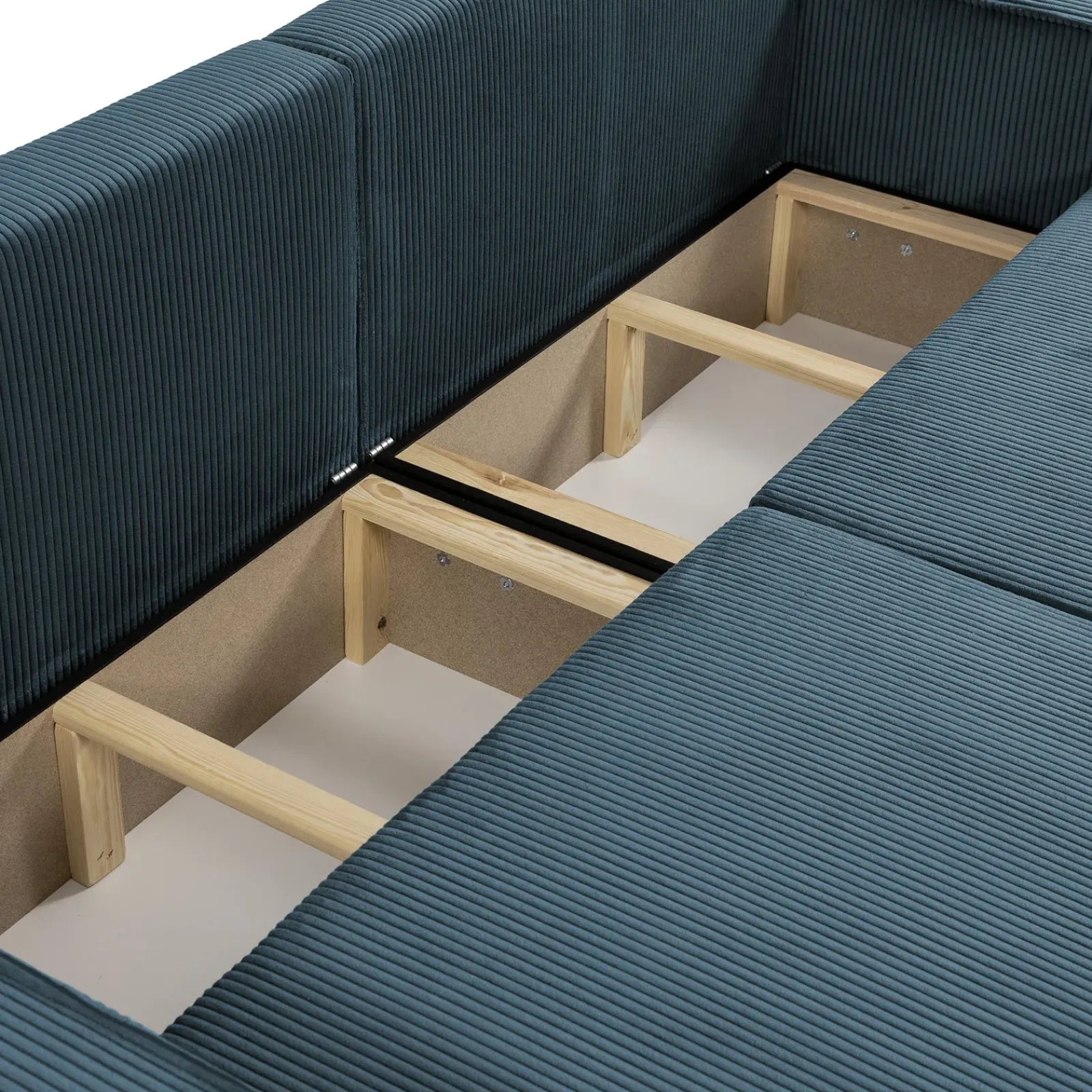 Garnero Arredamenti Divani Lineari|Divani Letto-Divano letto matrimoniale 3 posti 245x90cm velluto a coste blu Ploffy Velluto Poso Blu