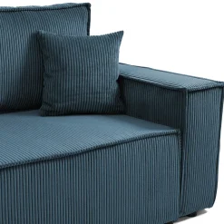 Garnero Arredamenti Divani Lineari|Divani Letto-Divano letto matrimoniale 3 posti 245x90cm velluto a coste blu Ploffy Velluto Poso Blu