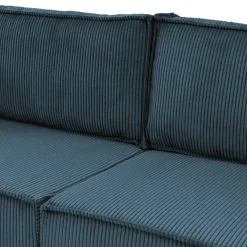 Garnero Arredamenti Divani Lineari|Divani Letto-Divano letto matrimoniale 3 posti 245x90cm velluto a coste blu Ploffy Velluto Poso Blu