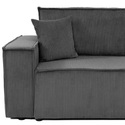 Garnero Arredamenti Divani Lineari|Divani Letto-Divano letto matrimoniale 3 posti 245x90cm velluto a coste grigio antracite Ploffy Velluto Poso Antracite