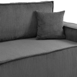 Garnero Arredamenti Divani Lineari|Divani Letto-Divano letto matrimoniale 3 posti 245x90cm velluto a coste grigio antracite Ploffy Velluto Poso Antracite