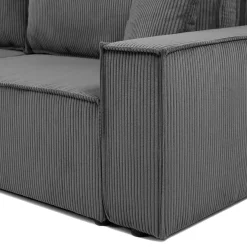 Garnero Arredamenti Divani Lineari|Divani Letto-Divano letto matrimoniale 3 posti 245x90cm velluto a coste grigio antracite Ploffy Velluto Poso Antracite