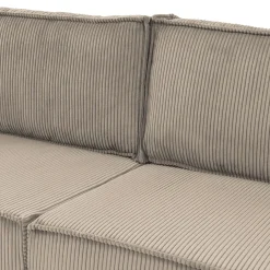 Garnero Arredamenti Divani Lineari|Divani Letto-Divano letto matrimoniale 3 posti 245x90cm velluto a coste tortora Ploffy Velluto Poso Tortora