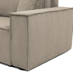 Garnero Arredamenti Divani Lineari|Divani Letto-Divano letto matrimoniale 3 posti 245x90cm velluto a coste tortora Ploffy Velluto Poso Tortora