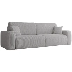 Garnero Arredamenti Divani Lineari|Divani Letto-Divano letto matrimoniale 3 posti 248x90cm velluto a coste grigio Slurp Velluto Poso Grigio