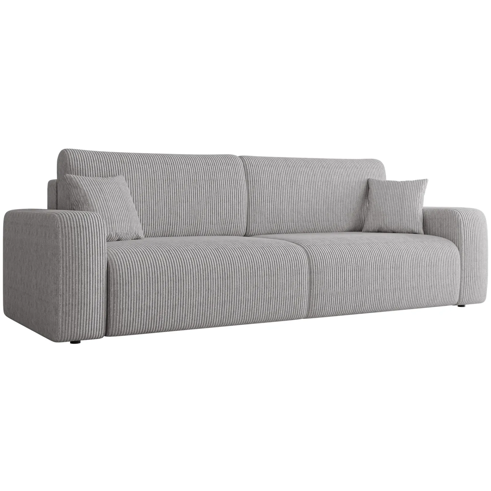 Garnero Arredamenti Divani Lineari|Divani Letto-Divano letto matrimoniale 3 posti 248x90cm velluto a coste grigio Slurp Velluto Poso Grigio