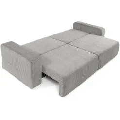 Garnero Arredamenti Divani Lineari|Divani Letto-Divano letto matrimoniale 3 posti 248x90cm velluto a coste grigio Slurp Velluto Poso Grigio