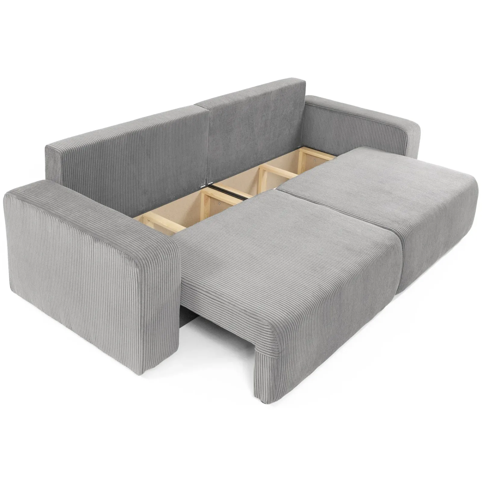 Garnero Arredamenti Divani Lineari|Divani Letto-Divano letto matrimoniale 3 posti 248x90cm velluto a coste grigio Slurp Velluto Poso Grigio