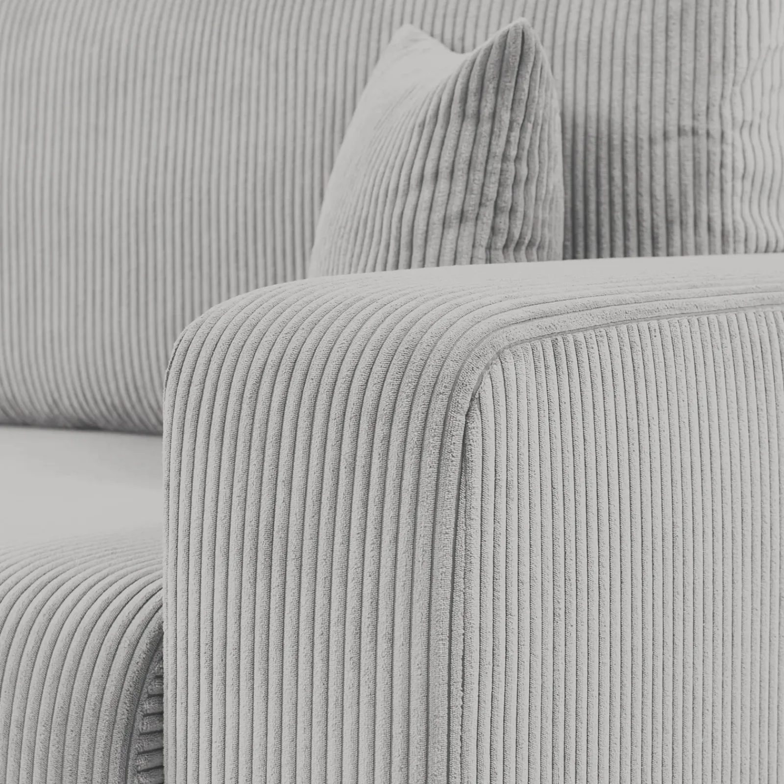 Garnero Arredamenti Divani Lineari|Divani Letto-Divano letto matrimoniale 3 posti 248x90cm velluto a coste grigio Slurp Velluto Poso Grigio