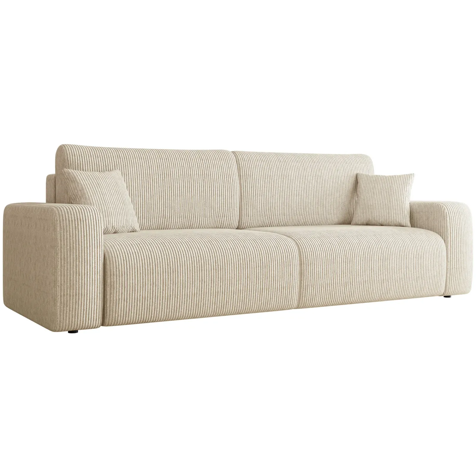 Garnero Arredamenti Divani Lineari|Divani Letto-Divano letto matrimoniale 3 posti 248x90cm velluto a coste beige Slurp Velluto Poso Beige