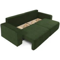 Garnero Arredamenti Divani Lineari|Divani Letto-Divano letto matrimoniale 3 posti 248x90cm velluto a coste verde Slurp Velluto Poso Verde