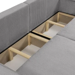 Garnero Arredamenti Divani Lineari|Divani Letto-Divano letto matrimoniale 3 posti 245x90cm velluto a coste grigio Ploffy Velluto Poso Grigio