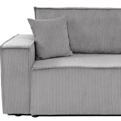 Garnero Arredamenti Divani Lineari|Divani Letto-Divano letto matrimoniale 3 posti 245x90cm velluto a coste grigio Ploffy Velluto Poso Grigio