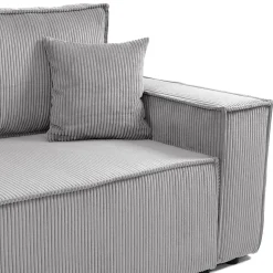 Garnero Arredamenti Divani Lineari|Divani Letto-Divano letto matrimoniale 3 posti 245x90cm velluto a coste grigio Ploffy Velluto Poso Grigio