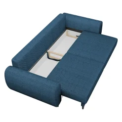 Garnero Arredamenti Divani Lineari|Divani Letto-Divano letto matrimoniale 3 posti 251x95cm tessuto blu Pluffy Tessuto Peluche Onega Blu