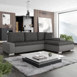 Garnero Arredamenti Divani Angolari|Divani Letto-Divano letto matrimoniale 3 posti 265cm grigio chiaro e scuro Bette