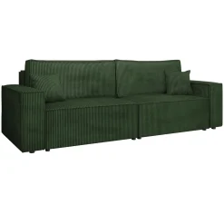 Garnero Arredamenti Divani Lineari|Divani Letto-Divano letto matrimoniale 3 posti 245x90cm velluto a coste verde Ploffy Velluto Poso Verde