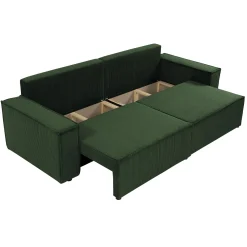 Garnero Arredamenti Divani Lineari|Divani Letto-Divano letto matrimoniale 3 posti 245x90cm velluto a coste verde Ploffy Velluto Poso Verde