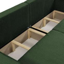 Garnero Arredamenti Divani Lineari|Divani Letto-Divano letto matrimoniale 3 posti 245x90cm velluto a coste verde Ploffy Velluto Poso Verde