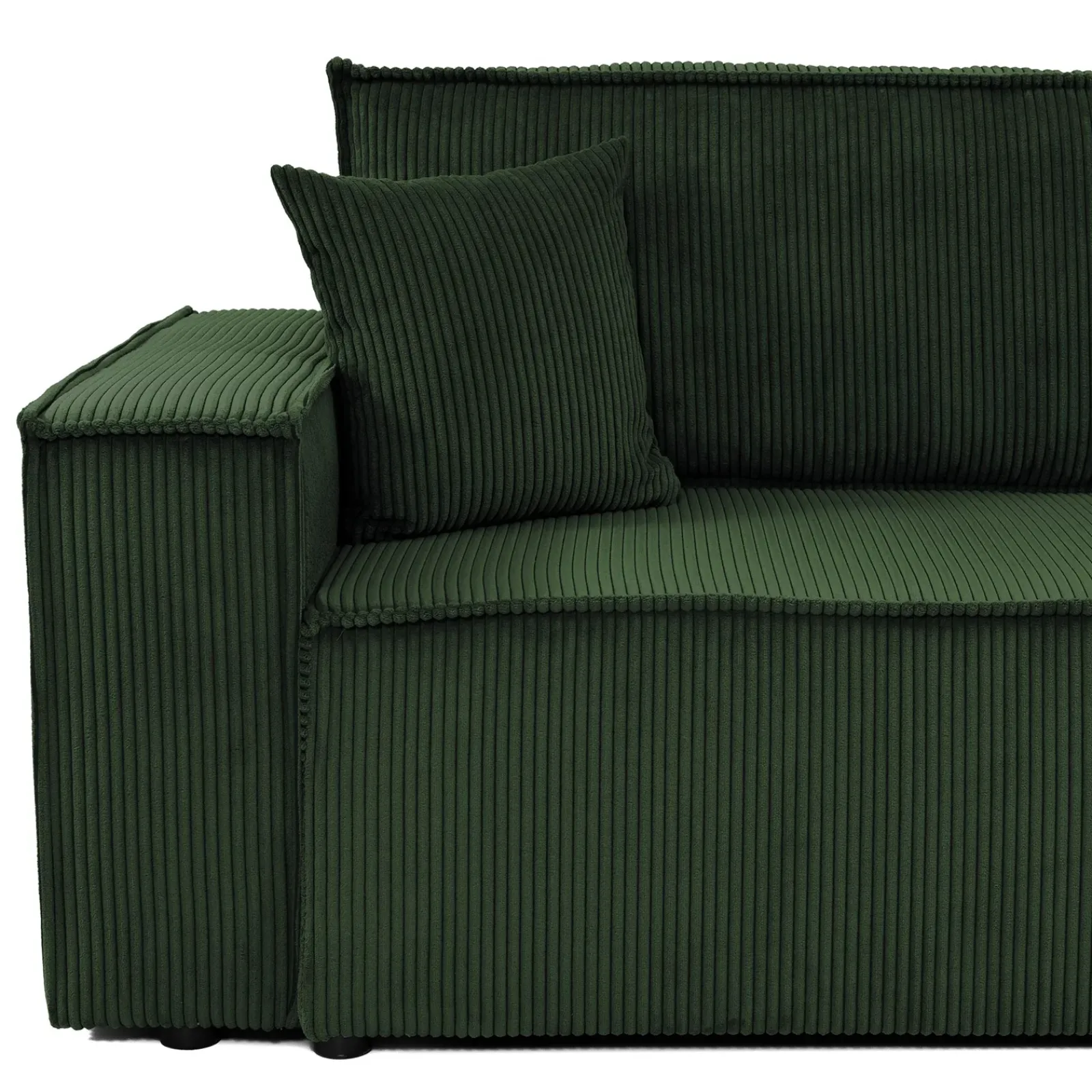 Garnero Arredamenti Divani Lineari|Divani Letto-Divano letto matrimoniale 3 posti 245x90cm velluto a coste verde Ploffy Velluto Poso Verde