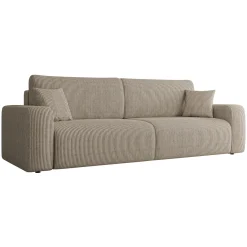 Garnero Arredamenti Divani Lineari|Divani Letto-Divano letto matrimoniale 3 posti 248x90cm velluto a coste tortora Slurp Velluto Poso Tortora