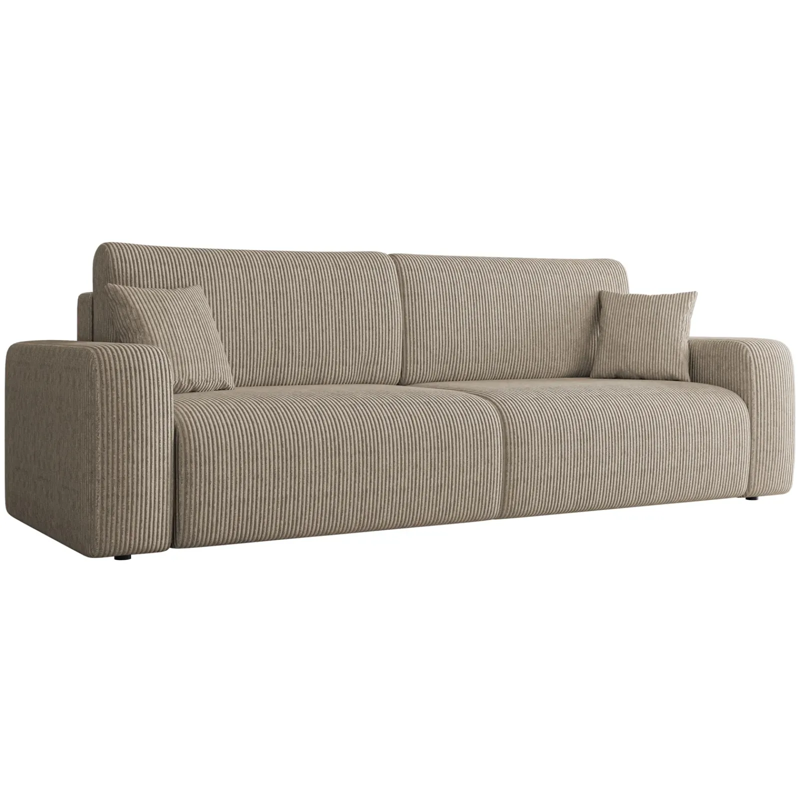 Garnero Arredamenti Divani Lineari|Divani Letto-Divano letto matrimoniale 3 posti 248x90cm velluto a coste tortora Slurp Velluto Poso Tortora