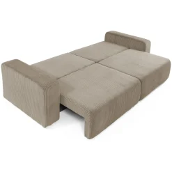 Garnero Arredamenti Divani Lineari|Divani Letto-Divano letto matrimoniale 3 posti 248x90cm velluto a coste tortora Slurp Velluto Poso Tortora