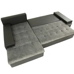 Garnero Arredamenti Divani Angolari|Divani Letto-Divano letto matrimoniale angolare 3 posti 274cm grigio nero Apollina