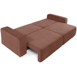 Garnero Arredamenti Divani Lineari|Divani Letto-Divano letto matrimoniale 3 posti 248x90cm velluto a coste rosa Slurp Velluto Poso Rosa