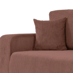 Garnero Arredamenti Divani Lineari|Divani Letto-Divano letto matrimoniale 3 posti 248x90cm velluto a coste rosa Slurp Velluto Poso Rosa