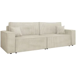 Garnero Arredamenti Divani Lineari|Divani Letto-Divano letto matrimoniale 3 posti 245x90cm velluto a coste beige Ploffy Velluto Poso Beige