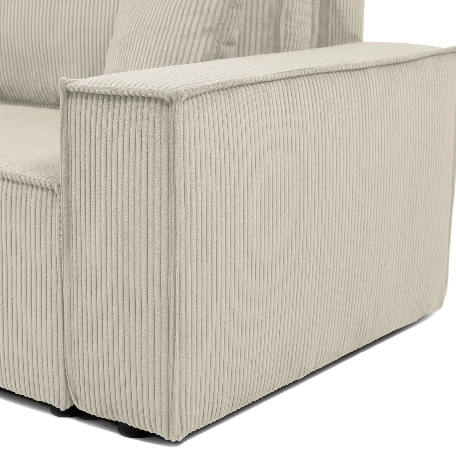 Garnero Arredamenti Divani Lineari|Divani Letto-Divano letto matrimoniale 3 posti 245x90cm velluto a coste beige Ploffy Velluto Poso Beige