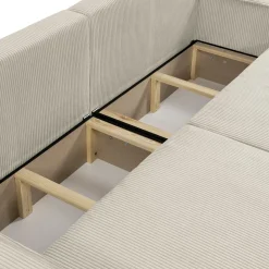 Garnero Arredamenti Divani Lineari|Divani Letto-Divano letto matrimoniale 3 posti 245x90cm velluto a coste beige Ploffy Velluto Poso Beige