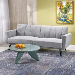 Garnero Arredamenti Divani Letto|Divani Letto-Divano letto reclinabile 3 posti 200x55cm grigio nero Aron