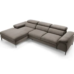 Garnero Arredamenti Divani Angolari|Divani Letto-Divano letto regolabile angolare sinistra 4 posti 288x182cm tessuto beige Loungey Tessuto Vellutato Vogue Beige