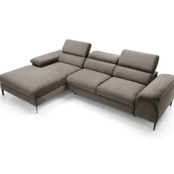 Garnero Arredamenti Divani Angolari|Divani Letto-Divano letto regolabile angolare sinistra 4 posti 288x182cm tessuto beige Loungey Tessuto Vellutato Vogue Beige