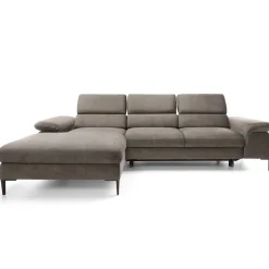 Garnero Arredamenti Divani Angolari|Divani Letto-Divano letto regolabile angolare sinistra 4 posti 288x182cm tessuto beige Loungey Tessuto Vellutato Vogue Beige