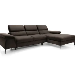 Garnero Arredamenti Divani Angolari|Divani Letto-Divano letto regolabile angolare destra 4 posti 288x182cm tessuto marrone Loungey Tessuto Vellutato Vogue Marrone